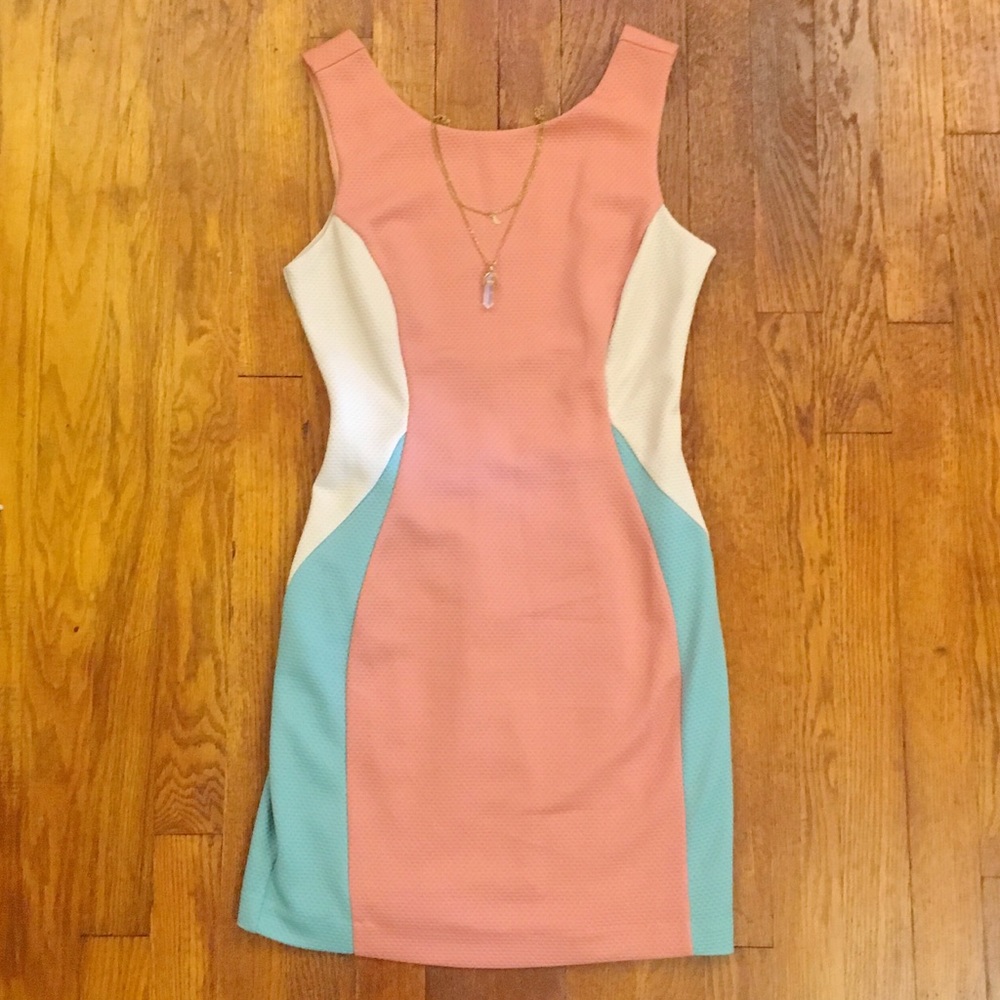 Color Block Body Con Mini Dress - Size Small
